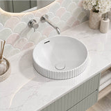 Fienza Eleanor Round Inset Basin Fluted With Overflow 380x380x170mm - Various Colour