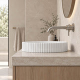 Fienza Eleanor Round Inset Basin Fluted With Overflow 380x380x170mm - Various Colour