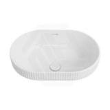 555x385x170mm Fienza Eleanor Oval Inset Ceramic Basin Fluted With Overflow Gloss White