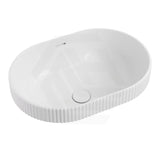 555x385x170mm Fienza Eleanor Oval Inset Ceramic Basin Fluted With Overflow Gloss White