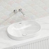 Fienza Eleanor Oval Fluted Ceramic Inset Basin with Overflow 555x385x170mm - Variant Colour