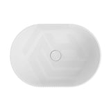 555x385x170mm Fienza Eleanor Oval Inset Ceramic Basin Fluted With Overflow Matt White