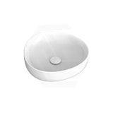 400x395x100mm Fienza Pebble Small Above Counter Ceramic Basin Slim Edge Gloss White
