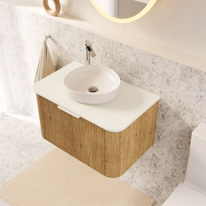 400x395x100mm Fienza Pebble Small Above Counter Ceramic Basin Slim Edge In Various Colour