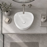 Fienza Pebble Small Above Counter Ceramic Basin Slim Edge 400x395x100mm - In Various Colour