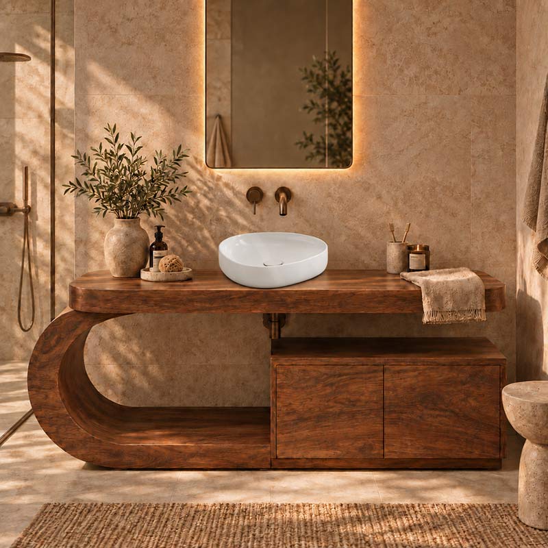 Fienza Pebble Small Above Counter Ceramic Basin Slim Edge 400x395x100mm - In Various Colour