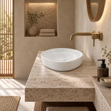 Fienza Pebble Small Above Counter Ceramic Basin Slim Edge 400x395x100mm - In Various Colour