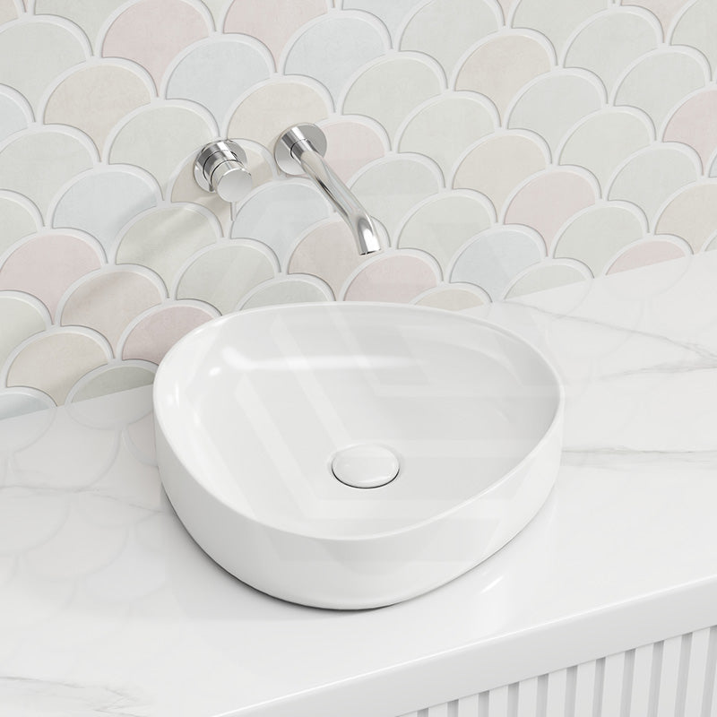 400x395x100mm Fienza Pebble Small Above Counter Ceramic Basin Slim Edge In Various Colour