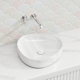 400x395x100mm Fienza Pebble Small Above Counter Ceramic Basin Slim Edge In Various Colour