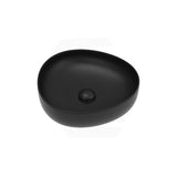 400x395x100mm Fienza Pebble Small Above Counter Ceramic Basin Slim Edge Matt Black