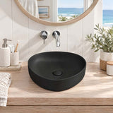 Fienza Pebble Small Above Counter Ceramic Basin Slim Edge 400x395x100mm - In Various Colour
