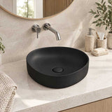 Fienza Pebble Small Above Counter Ceramic Basin Slim Edge 400x395x100mm - In Various Colour