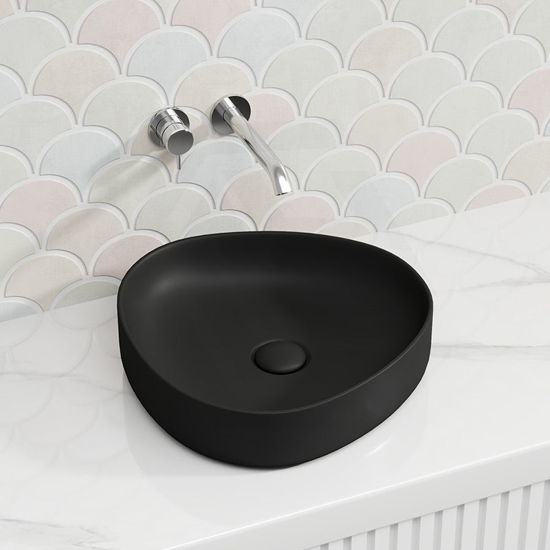 400x395x100mm Fienza Pebble Small Above Counter Ceramic Basin Slim Edge In Various Colour