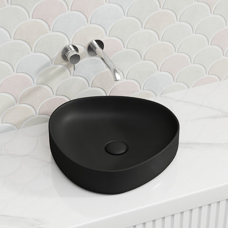 400x395x100mm Fienza Pebble Small Above Counter Ceramic Basin Slim Edge In Various Colour