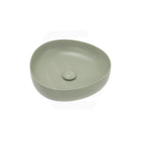 400x395x100mm Fienza Pebble Small Above Counter Ceramic Basin Slim Edge Matt Olive
