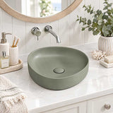Fienza Pebble Small Above Counter Ceramic Basin Slim Edge 400x395x100mm - In Various Colour