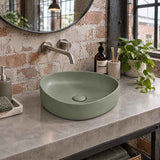 Fienza Pebble Small Above Counter Ceramic Basin Slim Edge 400x395x100mm - In Various Colour
