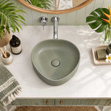 Fienza Pebble Small Above Counter Ceramic Basin Slim Edge 400x395x100mm - In Various Colour