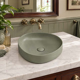 Fienza Pebble Small Above Counter Ceramic Basin Slim Edge 400x395x100mm - In Various Colour