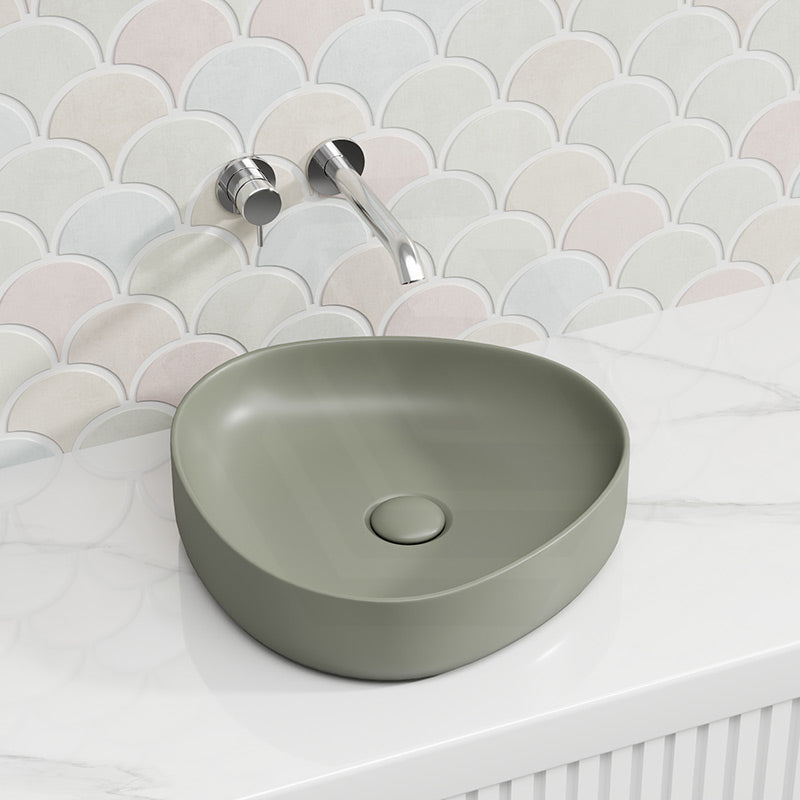 400x395x100mm Fienza Pebble Small Above Counter Ceramic Basin Slim Edge In Various Colour
