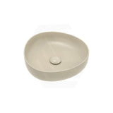 400x395x100mm Fienza Pebble Small Above Counter Ceramic Basin Slim Edge Matt Khaki