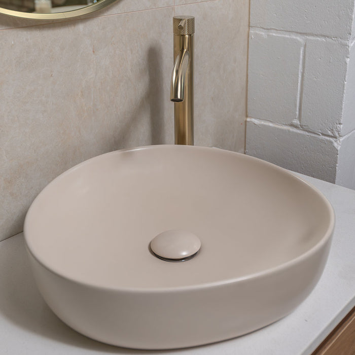 400x395x100mm Fienza Pebble Small Above Counter Ceramic Basin Slim Edge In Various Colour