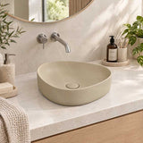 Fienza Pebble Small Above Counter Ceramic Basin Slim Edge 400x395x100mm - In Various Colour