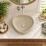 Fienza Pebble Small Above Counter Ceramic Basin Slim Edge 400x395x100mm - In Various Colour