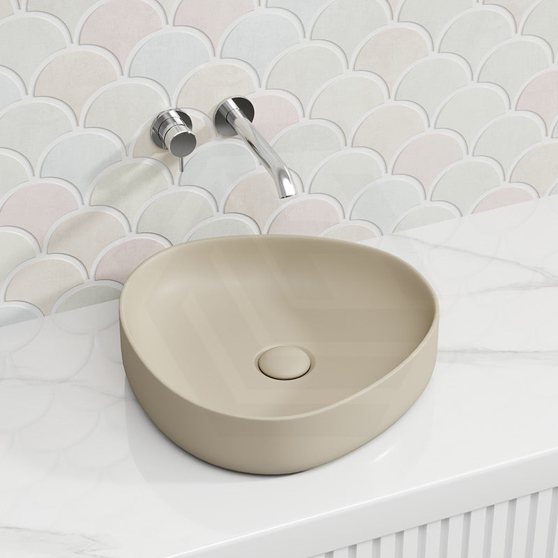 400x395x100mm Fienza Pebble Small Above Counter Ceramic Basin Slim Edge In Various Colour