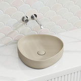 400x395x100mm Fienza Pebble Small Above Counter Ceramic Basin Slim Edge In Various Colour