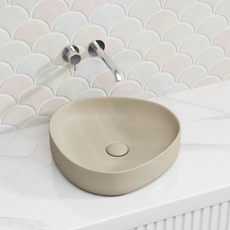400x395x100mm Fienza Pebble Small Above Counter Ceramic Basin Slim Edge In Various Colour