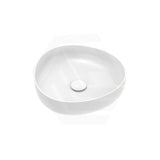 400x395x100mm Fienza Pebble Small Above Counter Ceramic Basin Slim Edge Matt White