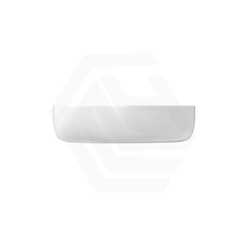 400x395x100mm Fienza Pebble Small Above Counter Ceramic Basin Slim Edge Matt White