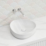 400x395x100mm Fienza Pebble Small Above Counter Ceramic Basin Slim Edge In Various Colour
