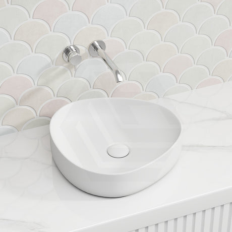 400x395x100mm Fienza Pebble Small Above Counter Ceramic Basin Slim Edge In Various Colour