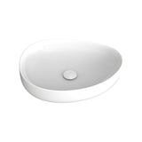 500x400x100mm Fienza Pebble Medium Above Counter Ceramic Basin Slim Edge Gloss White