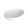 500x400x100mm Fienza Pebble Medium Above Counter Ceramic Basin Slim Edge Gloss White
