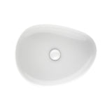 500x400x100mm Fienza Pebble Medium Above Counter Ceramic Basin Slim Edge Gloss White