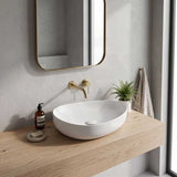 Fienza Pebble Medium Above Counter Ceramic Basin Slim Edge 500x400x100mm - 5 Colours