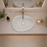 Fienza Pebble Medium Above Counter Ceramic Basin Slim Edge 500x400x100mm - 5 Colours