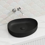 Fienza Pebble Medium Above Counter Ceramic Basin Slim Edge 500x400x100mm - 5 Colours