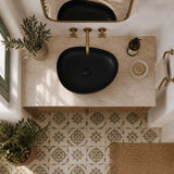 Fienza Pebble Medium Above Counter Ceramic Basin Slim Edge 500x400x100mm - 5 Colours