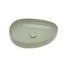 500x400x100mm Fienza Pebble Medium Above Counter Ceramic Basin Slim Edge Matt Olive