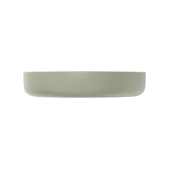 500x400x100mm Fienza Pebble Medium Above Counter Ceramic Basin Slim Edge Matt Olive