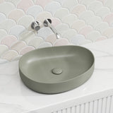 Fienza Pebble Medium Above Counter Ceramic Basin Slim Edge 500x400x100mm - 5 Colours