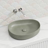 Fienza Pebble Medium Above Counter Ceramic Basin Slim Edge 500x400x100mm - 5 Colours