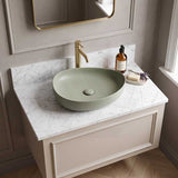 Fienza Pebble Medium Above Counter Ceramic Basin Slim Edge 500x400x100mm - 5 Colours