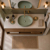 Fienza Pebble Medium Above Counter Ceramic Basin Slim Edge 500x400x100mm - 5 Colours