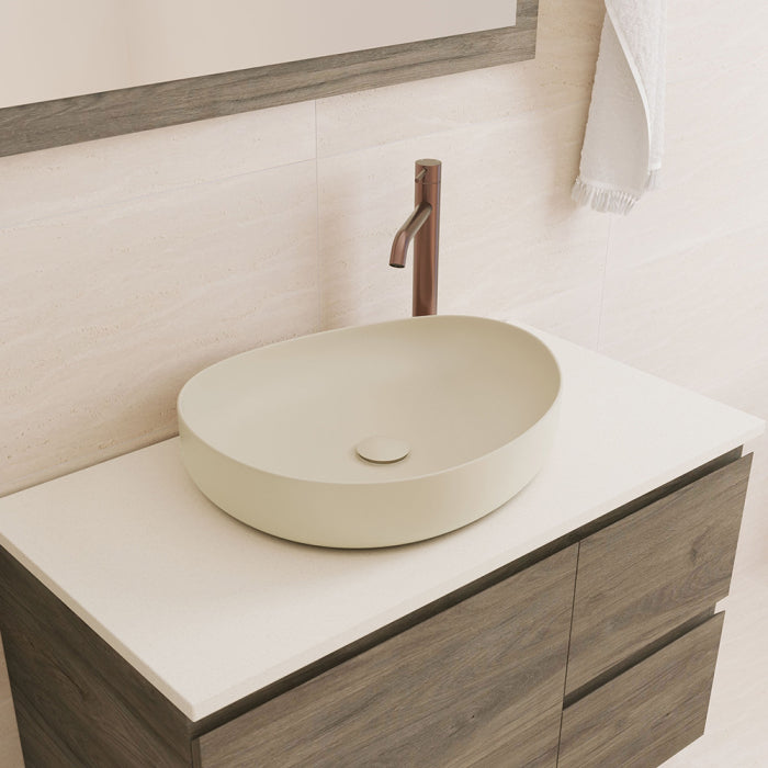 500x400x100mm Fienza Pebble Medium Above Counter Ceramic Basin Slim Edge In Various Colour
