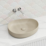 Fienza Pebble Medium Above Counter Ceramic Basin Slim Edge 500x400x100mm - 5 Colours